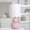 Simple Designs Chic Glow Stacked Double Gourd Ceramic Table Lamp Pink White Shade - 4 of 4