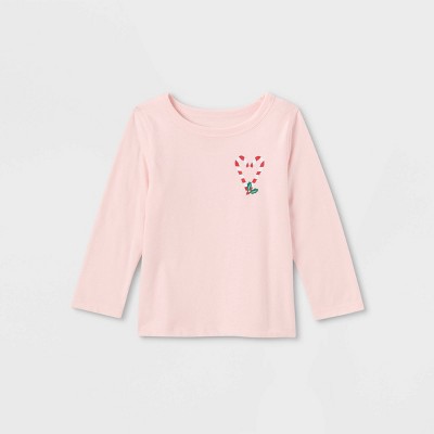 Toddler Adaptive 'Candy Can Heart' Long Sleeve Graphic T-Shirt - Cat & Jack™ Light Pink