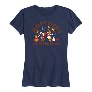 Women's - Disney - Autumn Leaves And Pumpkins Please Short Sleeve Graphic T-Shirt - 1 of 4