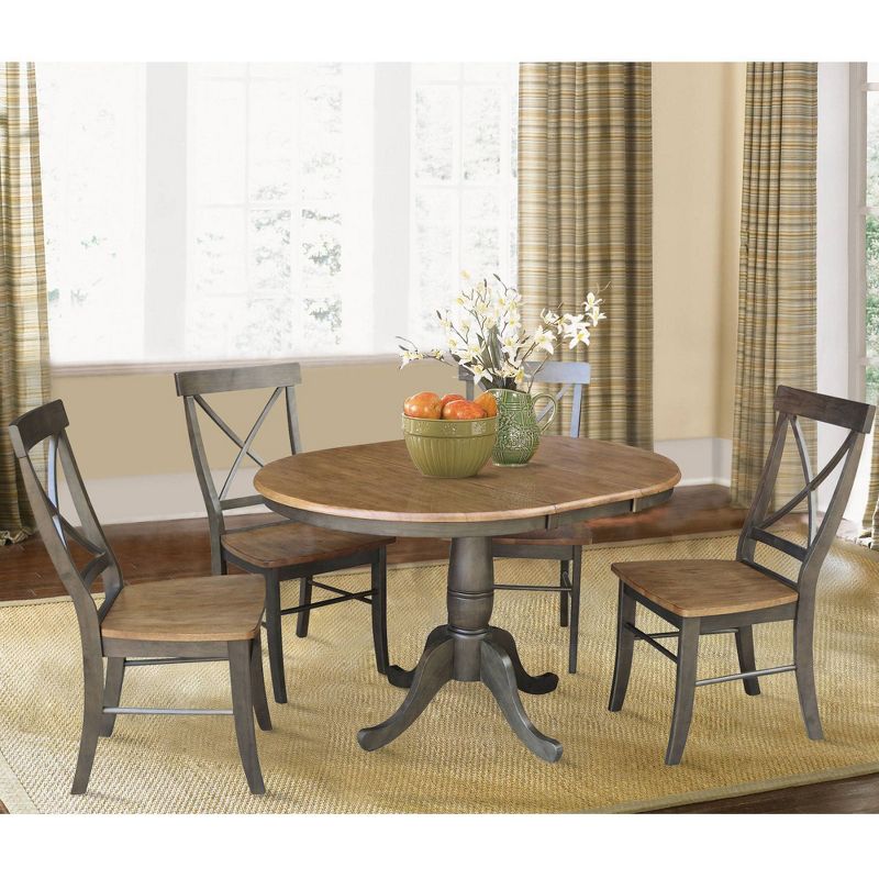 36" Harry Round Extendable Dining Table with 4 Chairs - International Concepts, 3 of 8