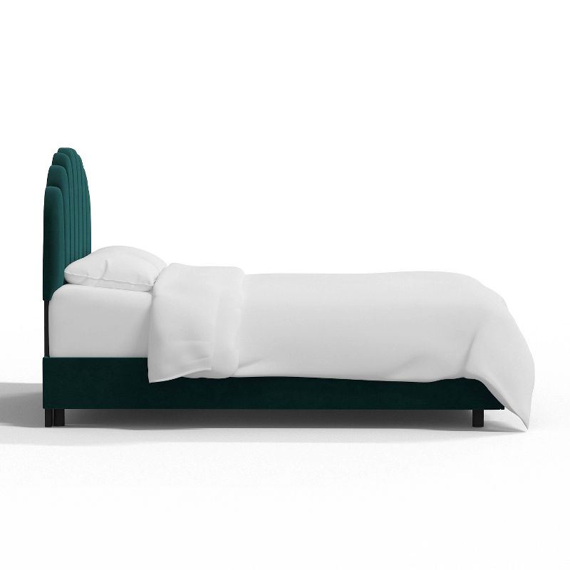 Skyline Furniture King Emma Shell Upholstered Bed Dark Teal Green, 4 of 6