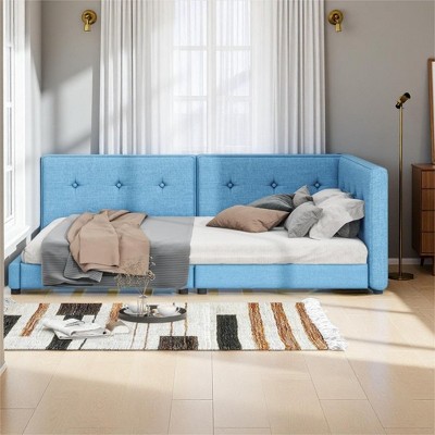 Merax Stylish Upholstered Platform Daybed with Tufted Detail & Built-In USB Ports