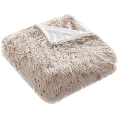 Faux Sheepskin Throw Blanket - Taupe - 50" x 60" - Safavieh