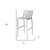 HomeRoots Set of Two 29" White and Silver Metal and Faux Leather Low Back Bar Height Bar Chairs - 3 of 4