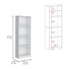 FURNIinspire Decorative Bookshelf Book Shelf Bookcase, Corner Shelf Modern Display Unit With 4 Shelf For Living Room, Study, White, 11.77"*24.7"*71.1" - 3 of 4
