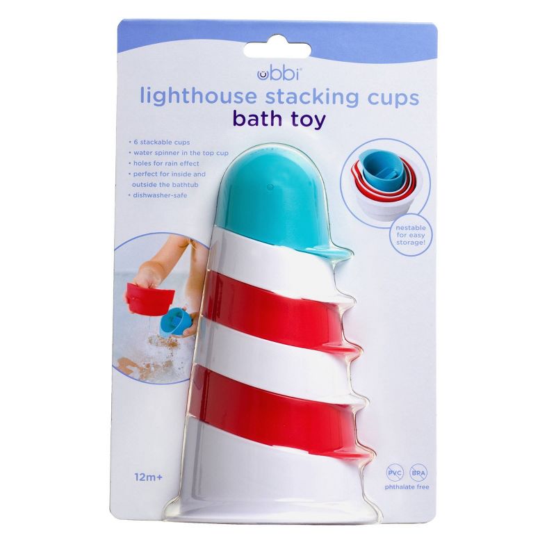 Ubbi Lighthouse Stacking Cups Bath Toy, 4 of 10