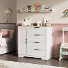 43.3'' H Armoire Wardrobe Closet with 4 Drawers and Hanging Rod, Multifunctional Wood Dresser with Storage Closet - 2 of 4