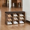 Shoe Bench with Cushion, Storage Bench with Padded Seat, Entryway Bench with 9 Compartments, for Bedroom, 11.9 x 30.9 x 18.9 Inches - 2 of 4