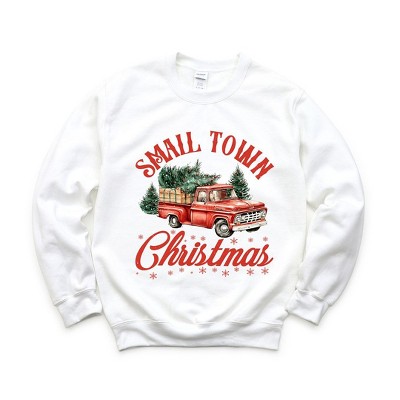 Simply Sage Market Women's Graphic Sweatshirt Small Town Christmas Truck