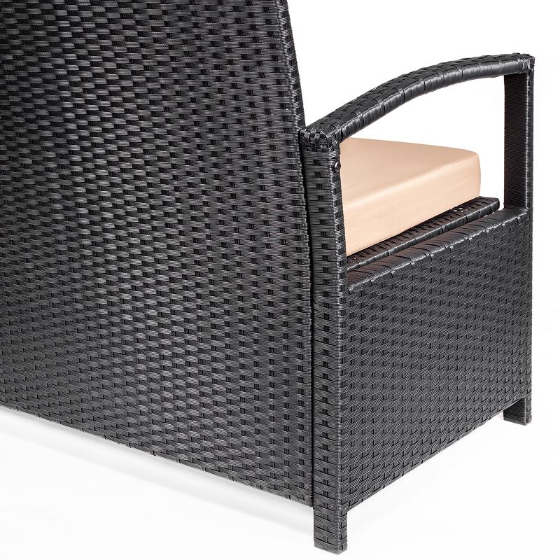 Barton Outdoor Patio Deck Box Storage Bench w/ Seat Cushion Furniture, Black, 5 of 7