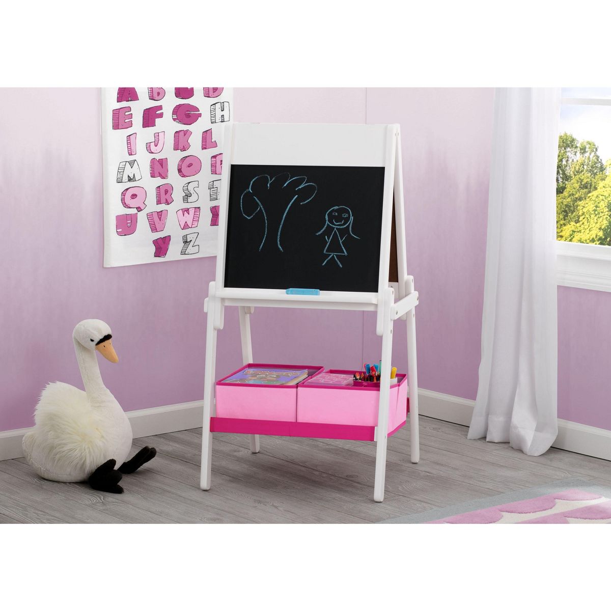 Delta Children MySize Kids Double-Sided Easel with Storage - thumbnail 3