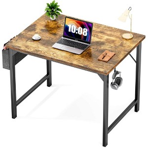 Standing Desk With Side Storage Bag, Metal Frame, Iron Hook, Anti Scratch And Waterproof Memory Computer Workstation For Home Office, Bedroom - 1 of 4