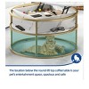 2 Tier Round Lift Top Coffee Table With Hidden Storage Compartment Home For Office Living Room Modern White - 3 of 4