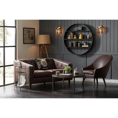 Mariner Adjustable Wood Tripod Floor Lamp with Burlap Shade