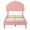 VECELO Wooden Cloud-Shaped Kids Bed Frame Upholstered Platform Bed with Adjustable Headboard, No Box Spring Needed - 4 of 4