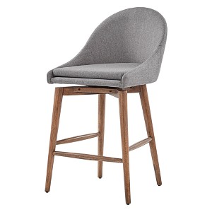 Set of 2 24" Conrad Walnut Danish Modern Swivel Counter Chair - Inspire Q - 1 of 4