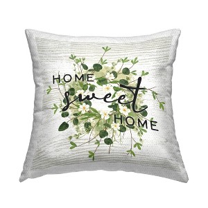 Stupell Industries Sweet Home Floral Leaves Wreath - 1 of 3