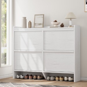 Shoe Cabinet with Flip Drawers, Wooden Shoe Organizer Cabinet with Adjustable Shelf, Shoe Storage for Entryway, Hallway, Living Room - 1 of 4
