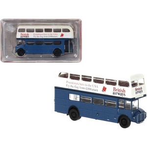 1970 AEC Routemaster Doubledecker Bus Blue and White "British Airways" 1/87 (HO) Scale Model Car by Brekina - 1 of 3