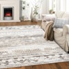 8'x10' Area Rugs Boho Geometric Rugs for Living Room Carpet Washable Neutral Striped Indoor Area Rug Soft Low Pile Floor Rug for Bedroom, Beige - 2 of 4