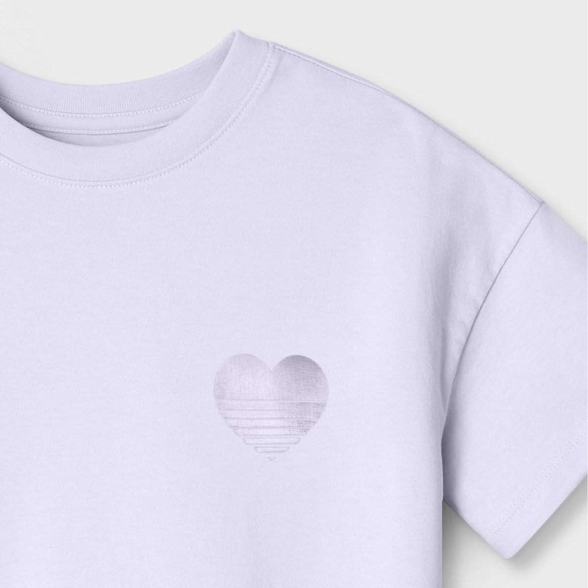 Girls' Short Sleeve Relaxed Fit 'Heart' Graphic T-Shirt - Cat & Jack™ Light Violet - thumbnail 3