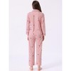 INSPIRE CHIC Women's Loungewear Button Up Cute Pattern Print Long Sleeve Notched Collar Pants Set with Pockets Pajama Set - 4 of 4