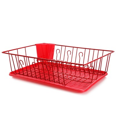 Megachef 16 Inch Two Shelf Dish Rack In Red : Target