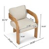 Boucle Modern Dining Chairs Set of 2 with Curved Arms,Rubberwood Frame Dining Chair with Cushions,Accent Dining Chair for Dining Room-Coolbibila - 4 of 4