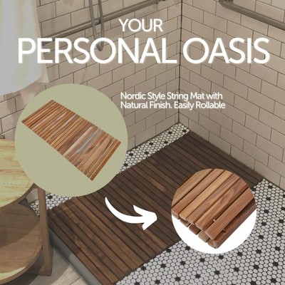 Nordic Natural Teak 40" x 20" Shower and Bath Mat