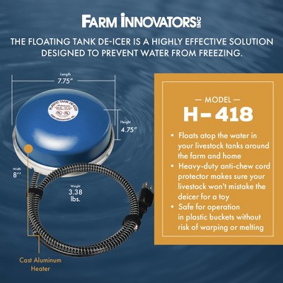 Blue Cast Aluminum Floating Tank Deicer with Thermostat