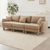 AENKYO Boucle Sectional Sofa with Shell Armrests - Modular Sectional Sofa, 3-Seat Deep Seat Sofa for Living Room & Bedroom, Easy Assembly - 3 of 4