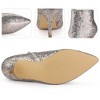Perphy Women's Glitter Sequin Pointed Toe Stiletto Heel Ankle Boots - 3 of 4