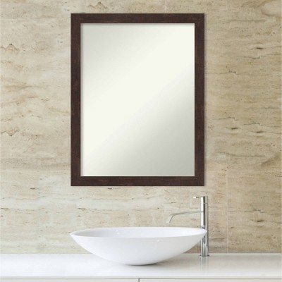 Fresco Dark Walnut Wood Framed Bathroom Vanity Mirror
