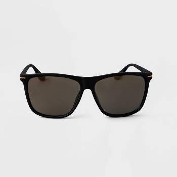 Men's Plastic Oversized Rectangle Sunglasses - Goodfellow & Co™ Black