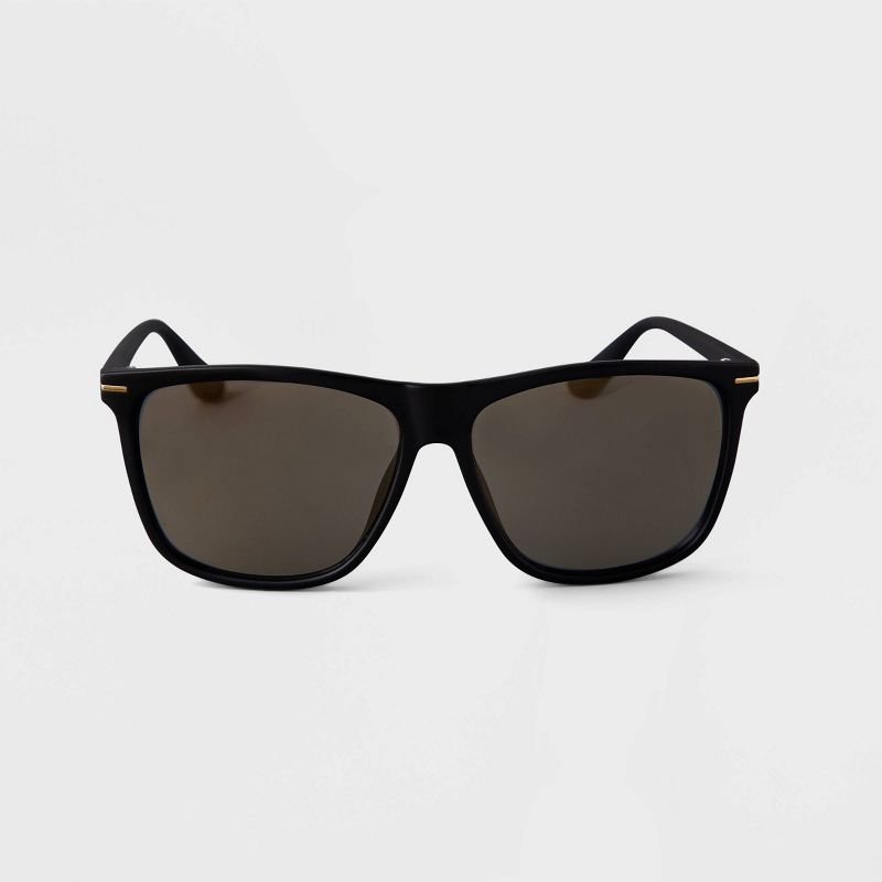 Men&#39;s Plastic Oversized Rectangle Sunglasses - Goodfellow &#38; Co&#8482; Black, 1 of 3