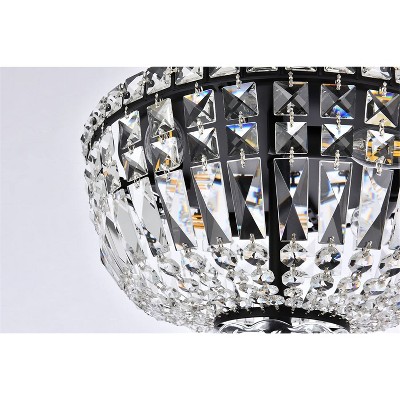 Tranquil 14 Inch Black and Crystal Flush Mount Light