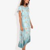 Anna-Kaci Women's Open Gathered Neck Short Sleeve Gathered Waist Open Tulip Hem Fashion Dress - 4 of 4