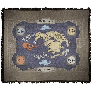 Avatar The Last Airbender Map Blanket 50"x60" Woven Tapestry - 1 of 4