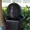 Sunnydaze Outdoor Polyresin Solar Powered Pedestal and Ball Modern Water Fountain with LED Lights - 31" - 4 of 4