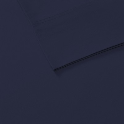 Navy Twin Cotton Percale Fitted Sheet Set