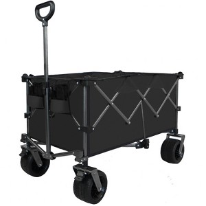 VisioGear Collapsible Wagon, Wagon Stroller, Foldable Wagon for Camping, and Garden Use, Black, 38.58"*24.02"*39.17" - 1 of 4