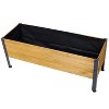 Gulches 37" Rectangular Elevated Wood Planter Box Natural Fir Wood Raised Garden Bed with Metal Legs, Detachable Liner - 4 of 4