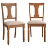 Buylateral Set of 2 Burntwood Dining Chairs with Padded Chair Seats - 2 of 4