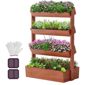 DoCred Vertical Wooden Raised Garden Bed – 4-Tier & 5-Tier Freestanding Planter Stand for Indoor & Outdoor Flowers, Herbs, and Vegetables - 1 of 4