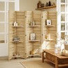 Aghana Digitals 5-Panel Paulownia Wood Room Divider with 3 Shelves, 67" Tall, Foldable Privacy - 3 of 4