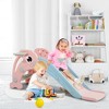 Sandinrayli 3 in 1 Toddler Slide, Baby Slide Climber Playset with Basketball Hoop and Ball, Indoor and Outdoor Playground for Kids Pink - 3 of 4