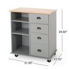 Kicthen Cart with Large Worktop and Drawers for Kitchen, Dinning Room - 4 of 4