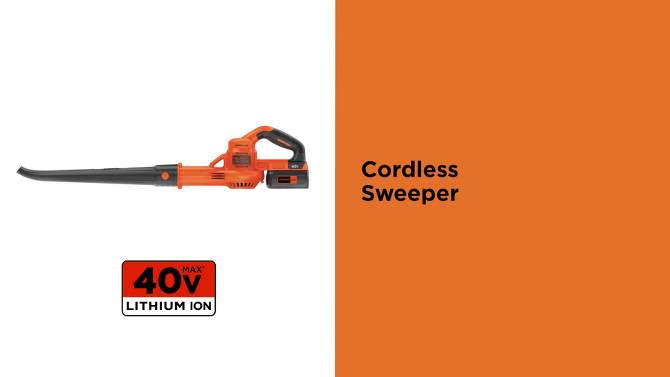 Black & Decker LSW40C 40V MAX Lithium-Ion Cordless Sweeper Kit (1.5 Ah), 2 of 7, play video