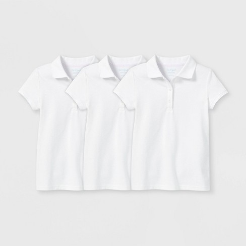 Girls Uniform Short Sleeve Poplin Button Up Shirt