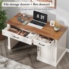 47" Executive Desk, Computer Desk with Drawers, Storage Cabinet & Charging Station - 3 of 4
